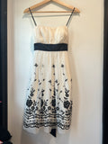White and black floral dress