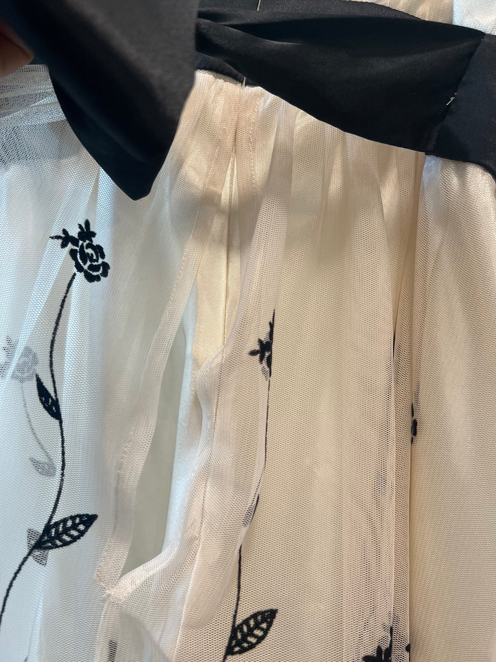 White and black floral dress