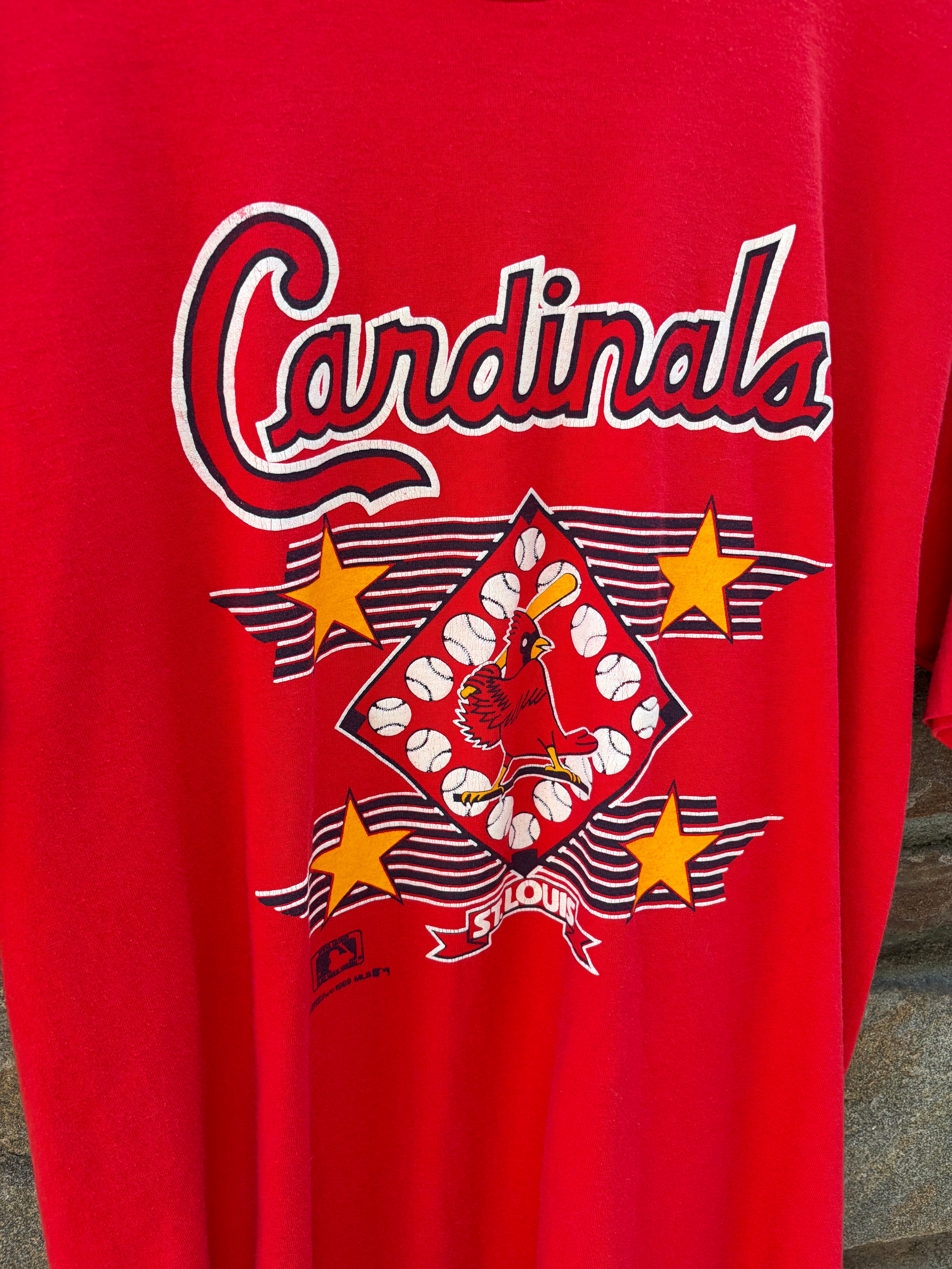 90s ST. Louis Cardinals Red Tee (Size XL)