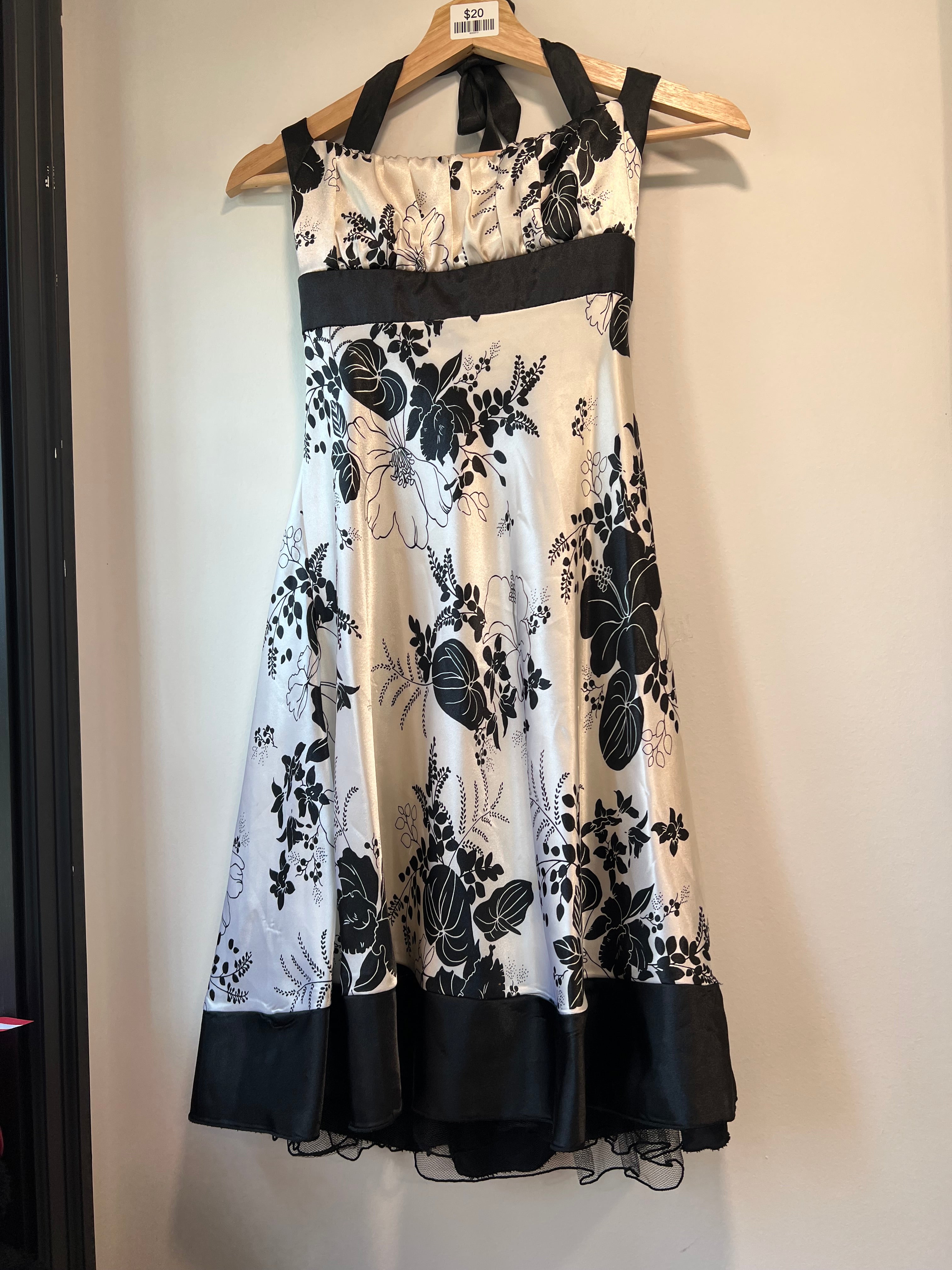 Black and white floral dress