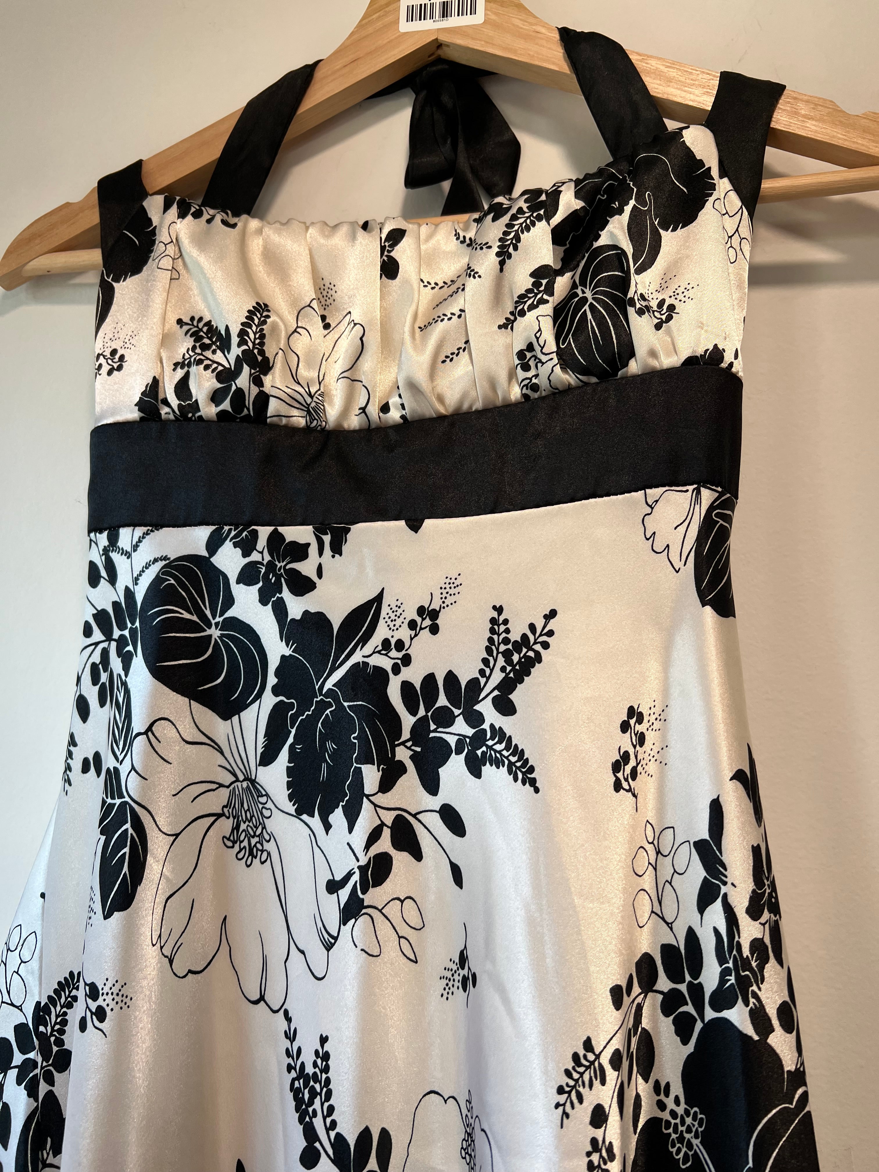 Black and white floral dress