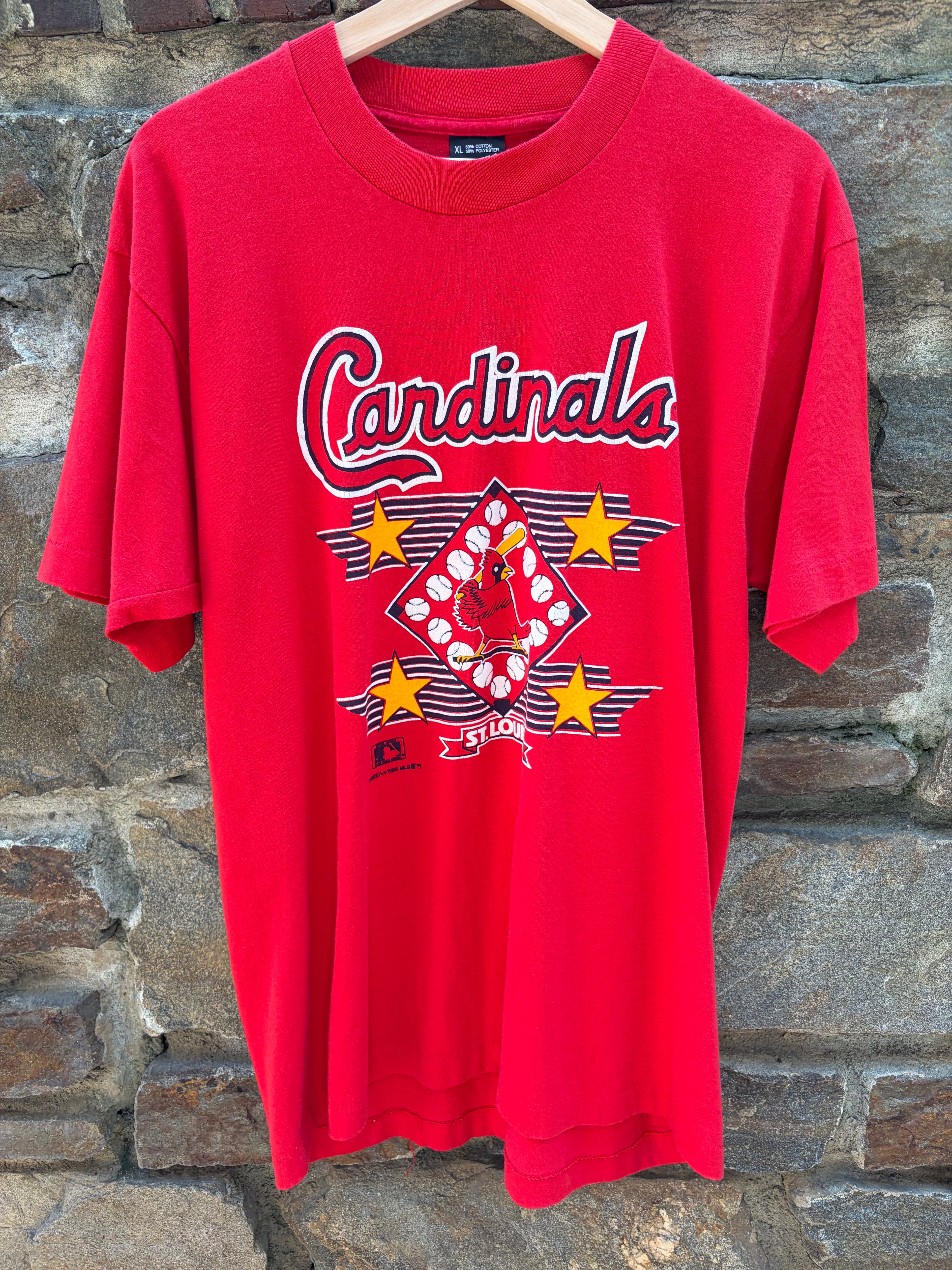 90s ST. Louis Cardinals Red Tee (Size XL)