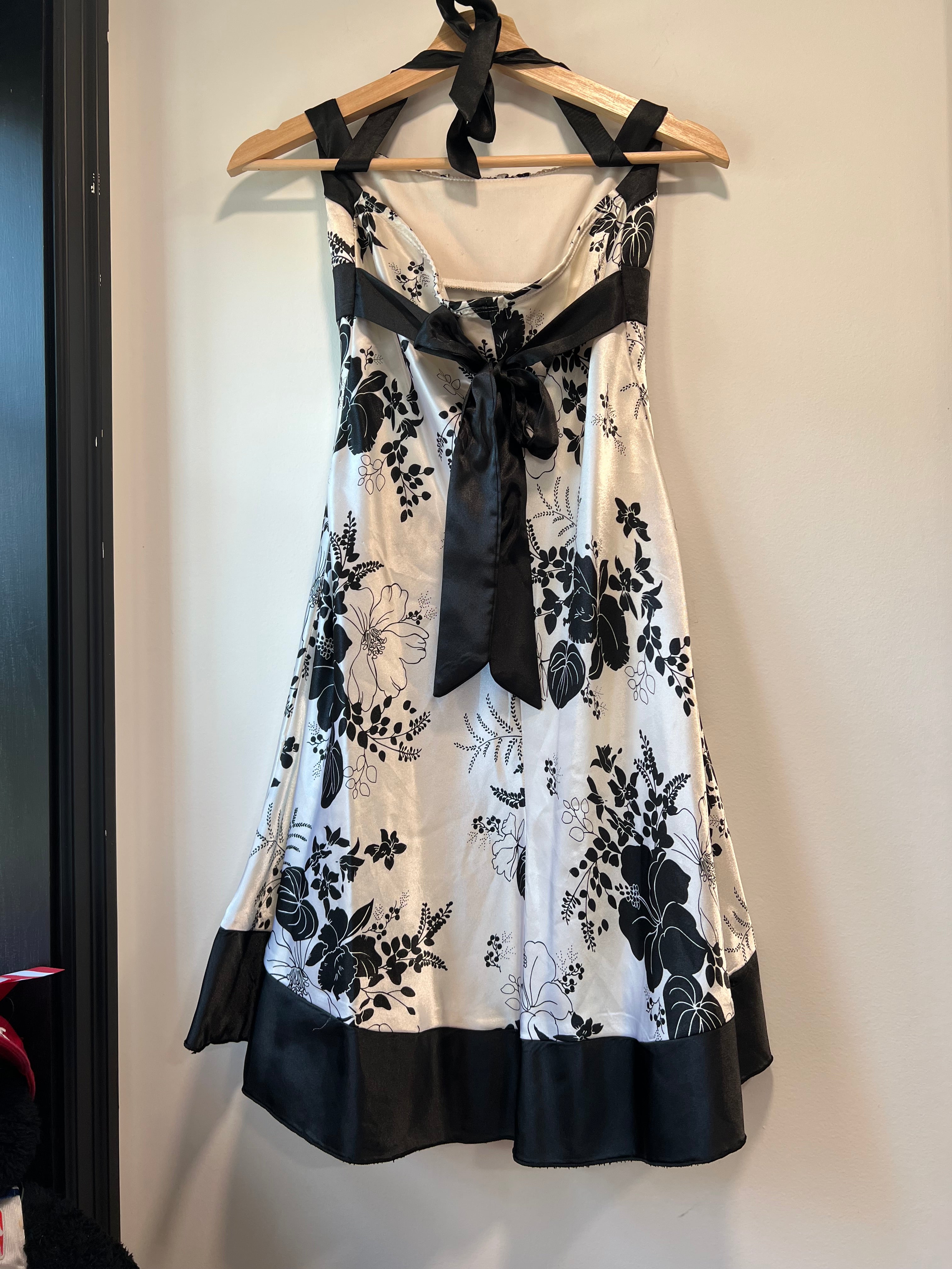 Black and white floral dress